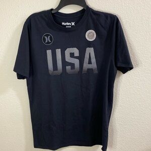 Hurley USA Surf Team Nike‎ Dry-fit Black EUC
